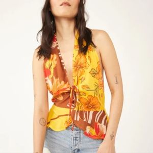 NWT FREE PEOPLE HOT TROPICS TANK IN MANGO COMBO - SIZE MEDIUM